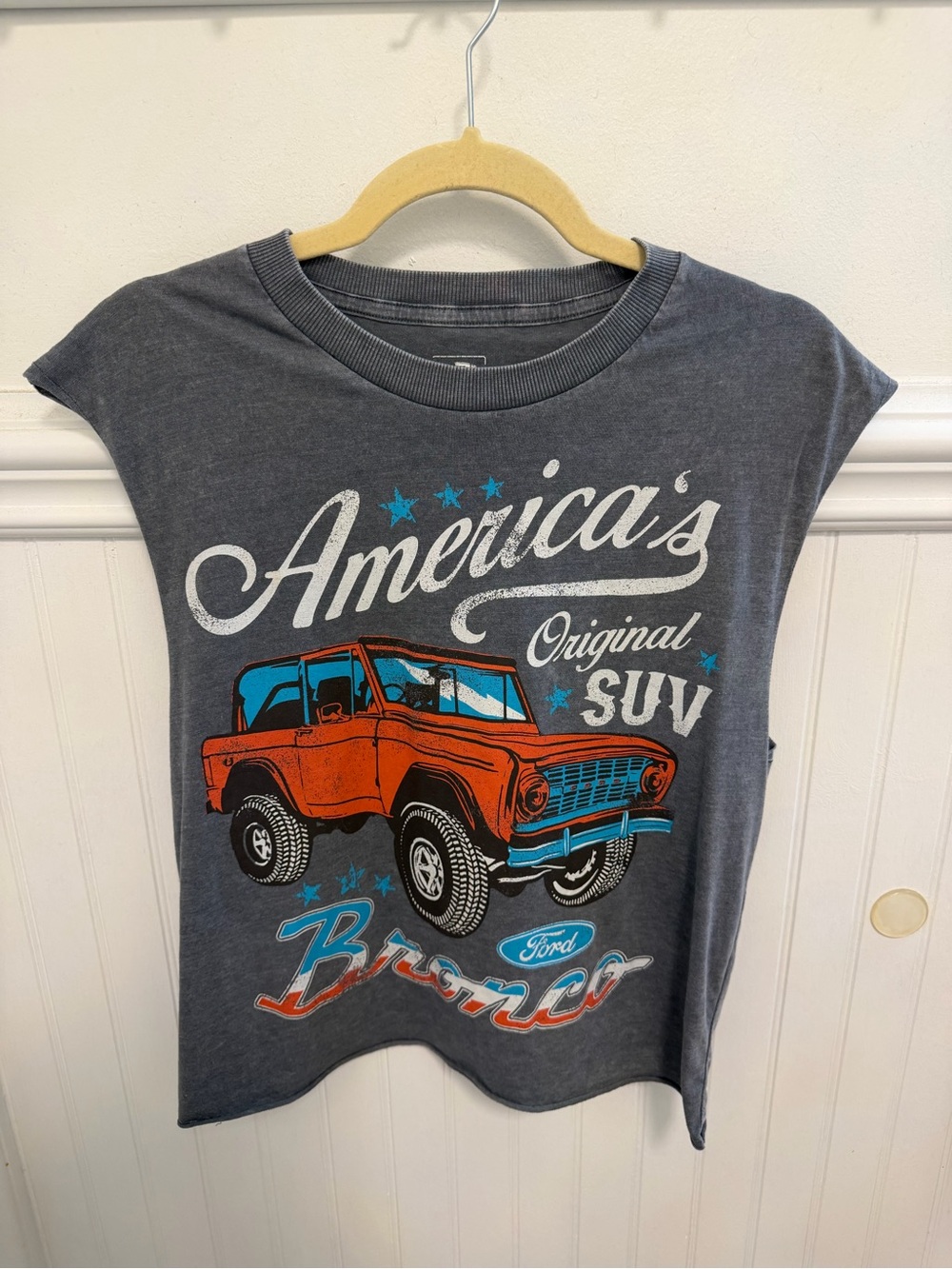 Ford Charcoal Tank Top with Orange SUV Graphic